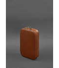 Кожаный дорожный органайзер для проводов, косметичка-несессер 7.0 светло-коричневый краст картинка, изображение, фото