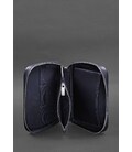 Кожаный дорожный органайзер для проводов, косметичка-несессер 7.0 синий краст картинка, изображение, фото