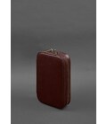 Кожаный дорожный органайзер для проводов, косметичка-несессер 7.0 бордовый краст картинка, изображение, фото