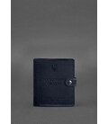 Кожаная обложка-портмоне для удостоверения офицера 11.0 темно-синяя Crazy Horse картинка, изображение, фото