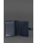 Шкіряна обкладинка-портмоне для посвідчення офіцера 11.0 темно-синя Crazy Horse картинка, зображення, фото