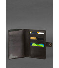 Шкіряна обкладинка-портмоне для військового квитка 15.0 темно-коричнева картинка, зображення, фото