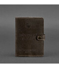 Шкіряна обкладинка-портмоне для військового квитка 15.0 темно-коричнева Crazy Horse картинка, зображення, фото