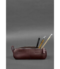 Кожаный пенал-несессер (футляр для очков) 4.0 Бордовый картинка, изображение, фото