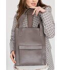 Шкіряна жіноча сумка шоппер Бетсі з кишенею темно-бежева Краст картинка, зображення, фото