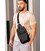 Шкіряний чоловічий рюкзак (сумка-слінг) на одне плече чорний Saffiano картинка, зображення, фото