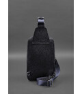 Кожаный мужской рюкзак (сумка-слинг) на одно плечо синий Saffiano картинка, изображение, фото