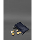 Кожаная монетница / мини-косметичка 3.0 синяя флотар картинка, изображение, фото