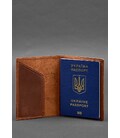 Шкіряна обкладинка для паспорта з мапою України світло-коричневий Crazy Horse картинка, зображення, фото