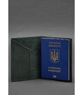 Кожаная обложка для паспорта с картой Украины зеленый Crazy Horse картинка, изображение, фото