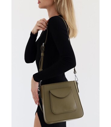 Женская кожаная сумка Stella оливковая картинка, изображение, фото