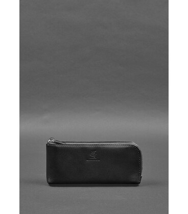 Шкіряне портмоне-купюрник на блискавці 14.0 Чорне картинка, зображення, фото