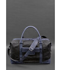 Дорожная сумка из канваса и натуральной темно-синей кожи Crazy Horse картинка, изображение, фото
