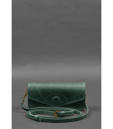 Шкіряна сумка-футляр для окулярів (міні-сумка) зелений Crazy Horse картинка, зображення, фото