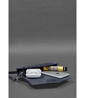 Кожаная сумка-футляр для очков (мини-сумка) синий Crazy Horse картинка, изображение, фото