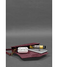 Кожаная сумка-футляр для очков (мини-сумка) бордовый Crazy Horse картинка, изображение, фото