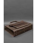 Шкіряна сумка для ноутбука та документів Універсальна темно-коричнева Crazy Horse картинка, зображення, фото