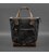 Сумка-рюкзак из канваса и натуральной темно-коричневой кожи картинка, изображение, фото