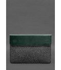 Чехол-конверт с клапаном кожа+фетр для MacBook 14" Зеленый Crazy Horse картинка, изображение, фото