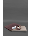 Кожаный чехол с ручками для ноутбука 13 дюйм Бордовый картинка, изображение, фото