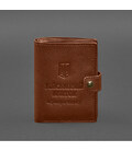 Кожаная обложка-портмоне для военного билета офицера запаса (узкий документ) Светло-коричневый картинка, изображение, фото