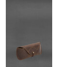 Шкіряний чохол для окулярів із клапаном на гумці Темно-коричневий Crazy Horse картинка, зображення, фото