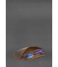 Кожаный чехол для очков с клапаном на резинке Темно-коричневый Crazy Horse картинка, изображение, фото