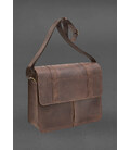 Кожаная сумка-портфель Classic темно-коричневый Crazy Horse с эффектом Pull Up картинка, изображение, фото