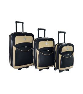 Набір Валіз Bonro Style чорно-кремова картинка, зображення, фото