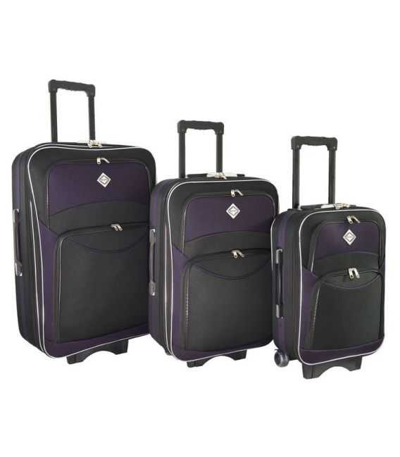 Набор Чемоданов Bonro Style черно-т.фиолетовый фото, картинка, изображение