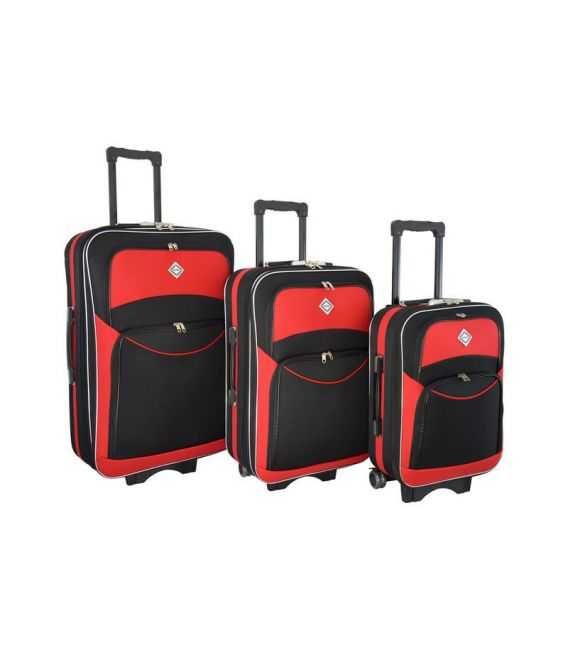 Набор Чемоданов Bonro Style черно-красный фото, картинка, изображение