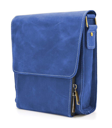 Шкіряна сумка-планшет через плече RU-3027-4lx бренду TARWA ульрамарин картинка, зображення, фото