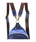 Слінг-рюкзак із синього канвасу та синьої шкіри крейзі хорс RKk-2017-4lx TARWA картинка, изображение, фото