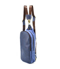 Слінг-рюкзак із синього канвасу та синьої шкіри крейзі хорс RKk-2017-4lx TARWA картинка, зображення, фото