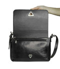 Жіноча сумка Grande Pelle 270х180х70 мм глянцева шкіра чорний картинка, зображення, фото