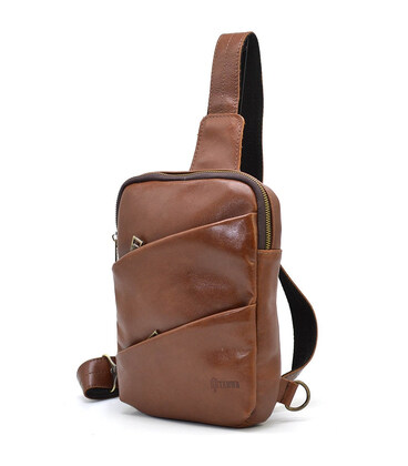 Шкіряний рюкзак слінг рюкзак на одну шлейку GB-0604-3md TARWA картинка, изображение, фото