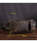 Шкіряна сумка на пояс колір коричнево-бордовий Bexhill bx3616red картинка, изображение, фото