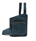 Шкіряний слінг рюкзак на одне плече TARWA RK-232-3md синій картинка, зображення, фото