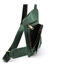 Шкіряний слінг рюкзак на одне плече TARWA RE-232-3md зелений картинка, зображення, фото