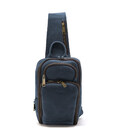 Шкіряний рюкзак слінг на одне плече TARWA RK-0910-4lx синій колір картинка, зображення, фото
