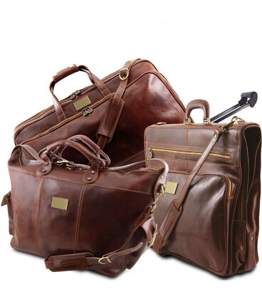 Набір із 3х шкіряних дорожніх сумок Tuscany Leather Luxurious TL141078 картинка, изображение, фото