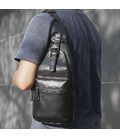 Чоловік шкіряний міні-рюкзак на одне плече JD4012A від John McDee картинка, зображення, фото