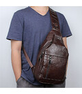 Рюкзак на одне плече великого розміру для чоловіків JD4004LC з натуральної шкіри картинка, зображення, фото