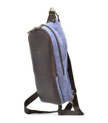 Слінг-рюкзак мікс тканини канвасу і шкіри RKj-2017-4lx TARWA картинка, изображение, фото