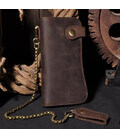 Стильний вінтажний гаманець з ланцюгом bx161 коричневий картинка, зображення, фото
