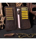 Стильний вінтажний гаманець з ланцюгом bx161 коричневий картинка, зображення, фото