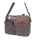 Чоловіча сумка з кінської шкіри, бренду John McDee, красивого сіро-коричневого кольору картинка, изображение, фото
