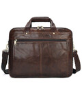 Чоловіча сумка портфель JD7146Q зі шкіри на три відділення John McDee картинка, зображення, фото