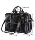 Брутальна шкіряна сумка, безліч кишень, чорний глянець 7028A картинка, изображение, фото