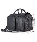 Шкіряна сумка трансформер JD 7014A рюкзак, бриф, сумка чорна картинка, зображення, фото